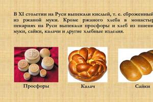 Prezentácia na tému „Chlieb a pekárenské výrobky Spitsyna Tatyana Gennadievna